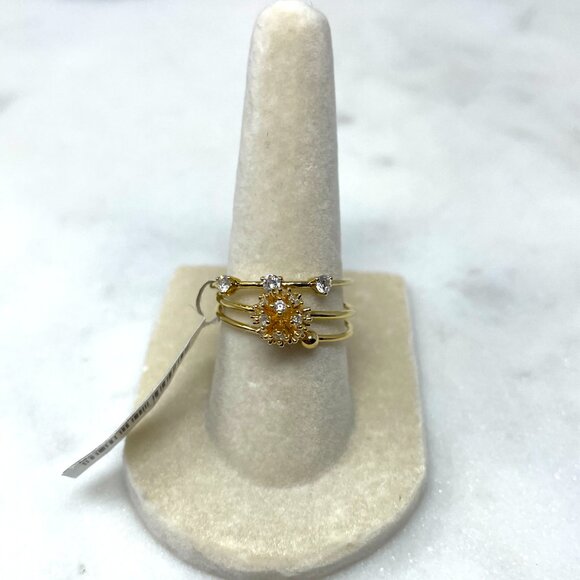 Banana Republic NWT Set of 3 Separate Gold Fireball Stack Rings, Size 7 - Picture 2 of 7